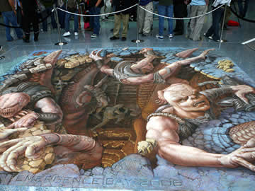 Julian Beever- desenho feito com giz